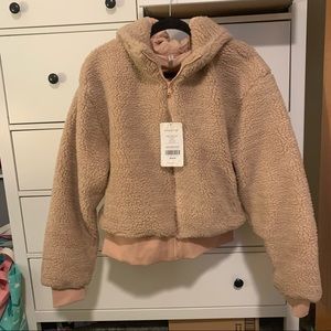 Fabletics Sherpa Tan Jacket Never Worn Brand New